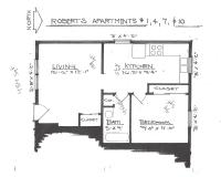 Floor plan thumbnail for First floor of 1 bedroom, 1 bathroom unit