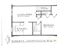 Floor plan thumbnail for Second floor of 1 bedroom, 1 bathroom unit